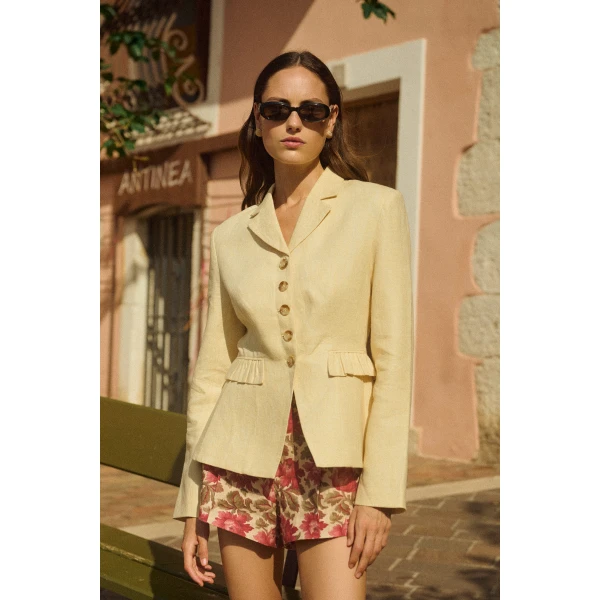 Posse Matilda Jacket - Dusty Citron – sustainable Jackets in Yellow from Australian designer at Coveti.