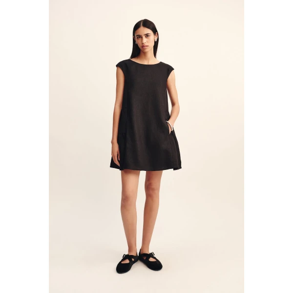 Posse Matilda Shift Mini Dress - Black – sustainable Dresses in Black from Australian designer at Coveti.