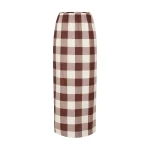 Mira Skirt - Mocha Gingham by Posse the Label ‚Äì luxury skirts in Brown available at Coveti