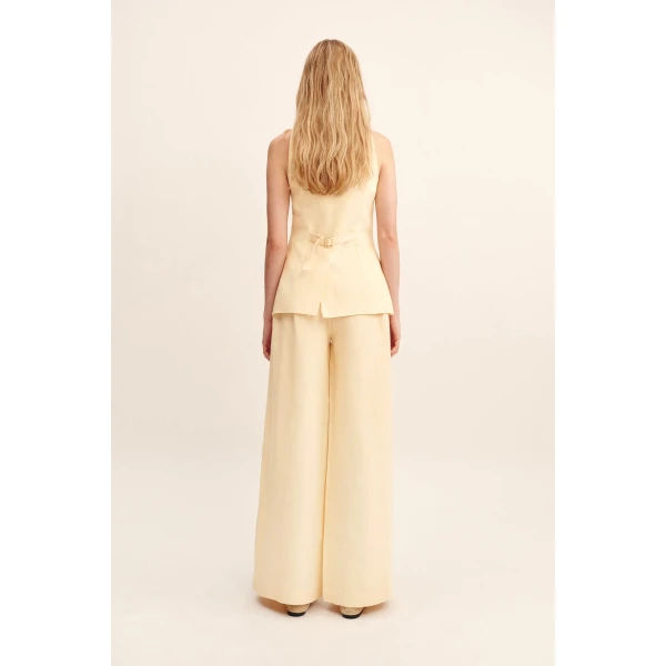 Posse Nancy Gilet - Dusty Citron – sustainable Jackets in Yellow from Australian designer at Coveti.