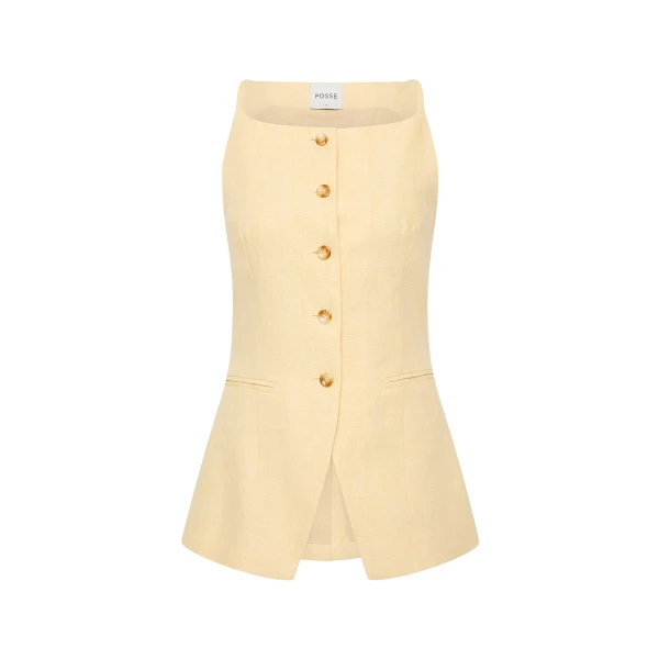 Nancy Gilet - Dusty Citron by Posse the Label ‚Äì luxury jackets in Yellow available at Coveti