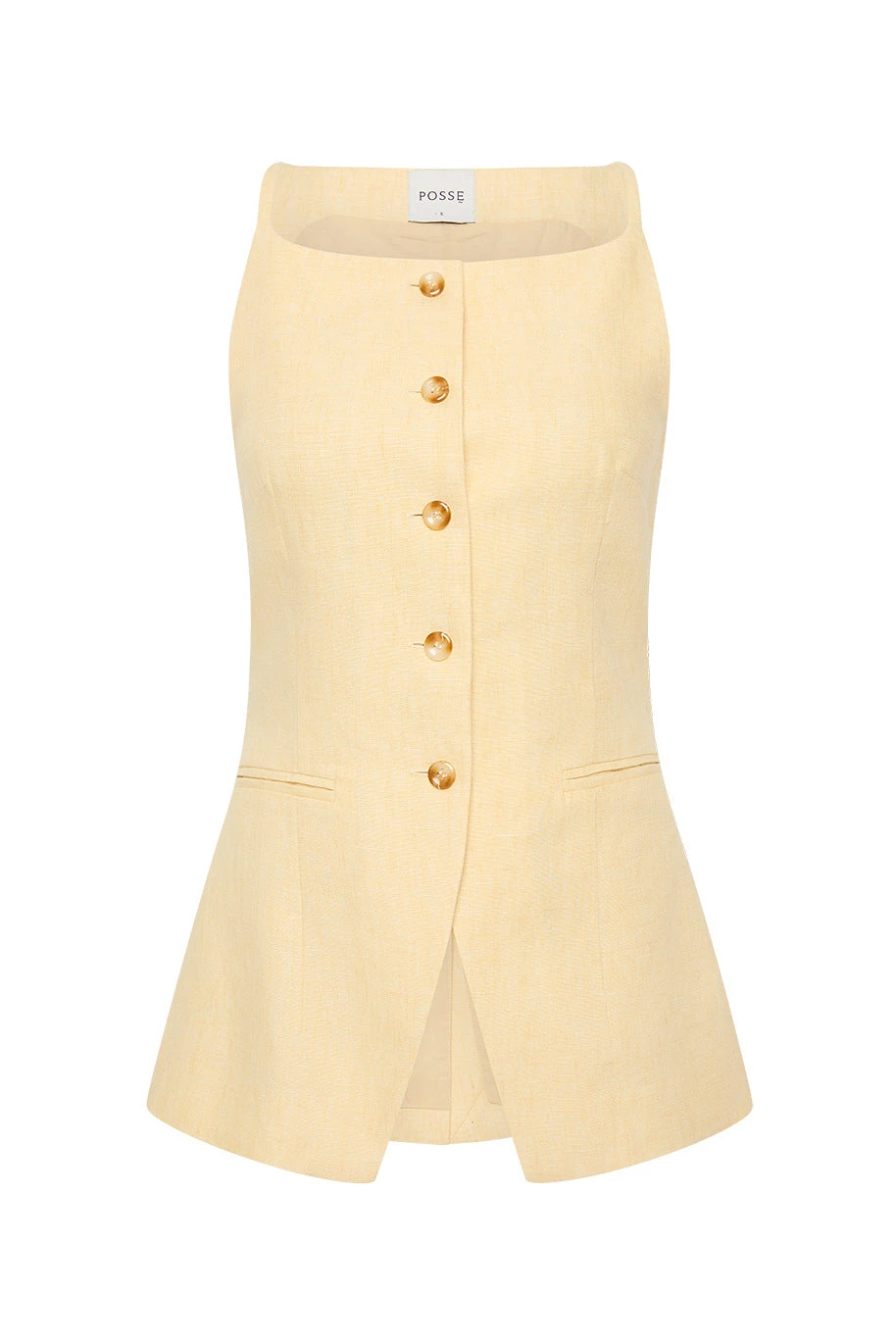Posse Nancy Gilet - Dusty Citron – Minimalist Sustainable Jackets | Coveti Nancy Gilet - Dusty Citron by Posse the Label ‚Äì luxury jackets in Yellow available at Coveti