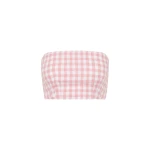 Paige Bandeau - Pink Gingham by Posse the Label ‚Äì luxury tops in Pink available at Coveti