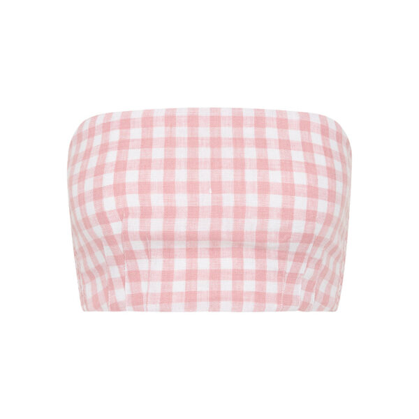 Paige Bandeau - Pink Gingham by Posse the Label ‚Äì luxury tops in Pink available at Coveti