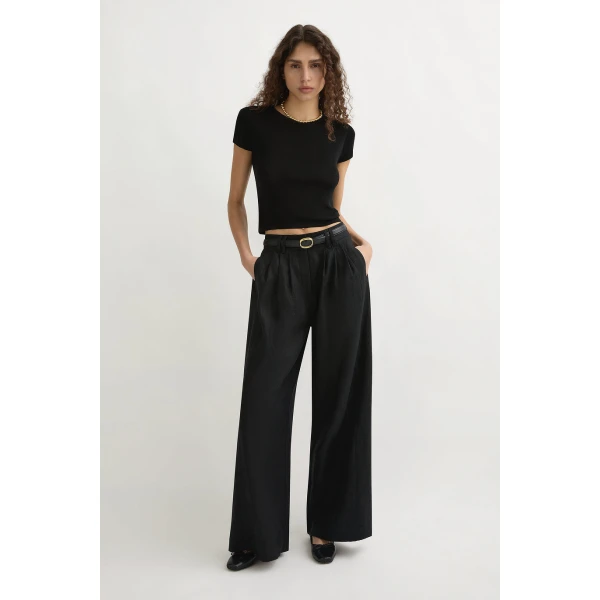Posse Parker Trouser - Black – sustainable Pants in Black from Australian designer at Coveti.