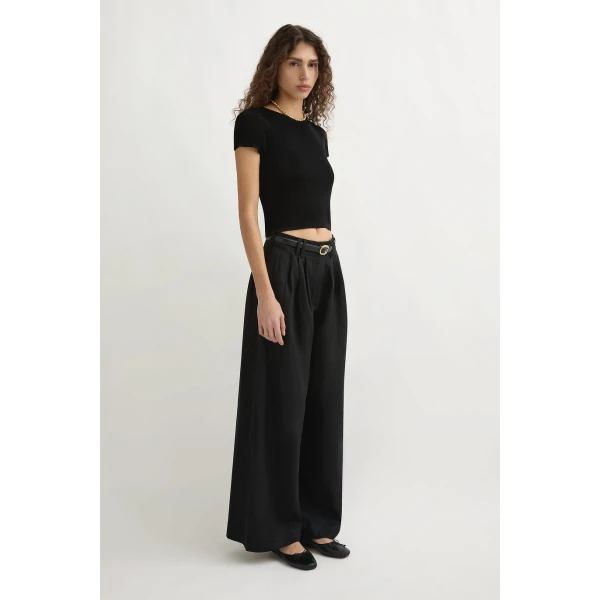 Posse Parker Trouser - Black – sustainable Pants in Black from Australian designer at Coveti.