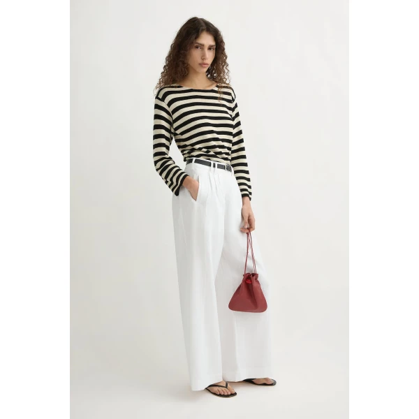 Posse Parker Trouser - Ivory – sustainable Pants in Ivory from Australian designer at Coveti.