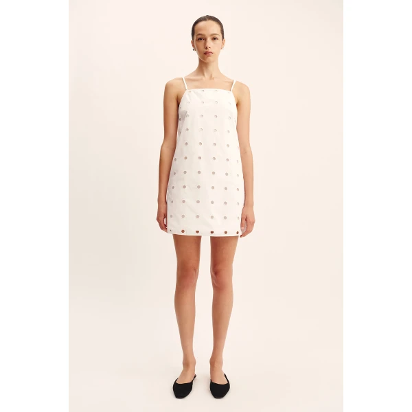 Posse Peggy Mini Dress - Vintage White – sustainable Dresses in White from Australian designer at Coveti.
