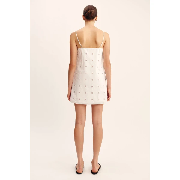 Posse Peggy Mini Dress - Vintage White – sustainable Dresses in White from Australian designer at Coveti.