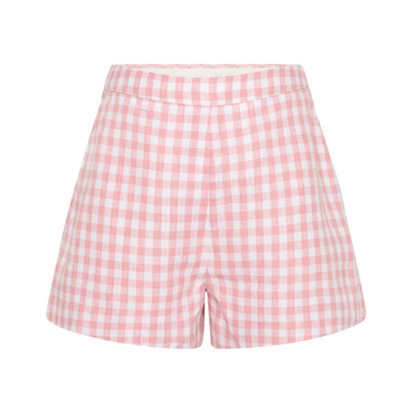 Perri Short - Pink Gingham by Posse the Label ‚Äì luxury shorts in Pink available at Coveti