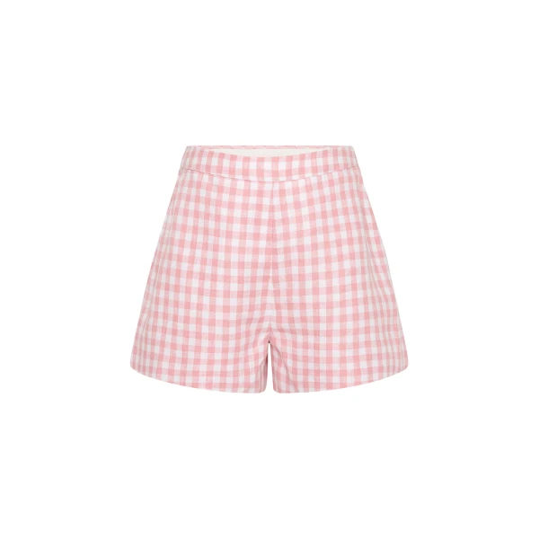 Perri Short - Pink Gingham by Posse the Label ‚Äì luxury shorts in Pink available at Coveti