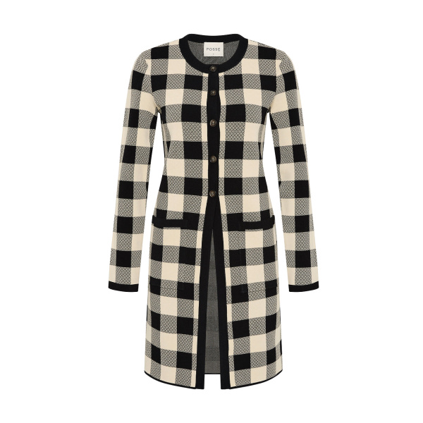 Pippa Cardigan - Heritage Plaid by Posse the Label ‚Äì luxury knitwear in Multicolour available at Coveti