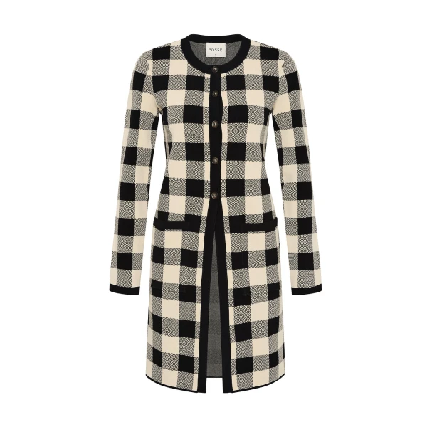 Pippa Cardigan - Heritage Plaid by Posse the Label ‚Äì luxury knitwear in Multicolour available at Coveti
