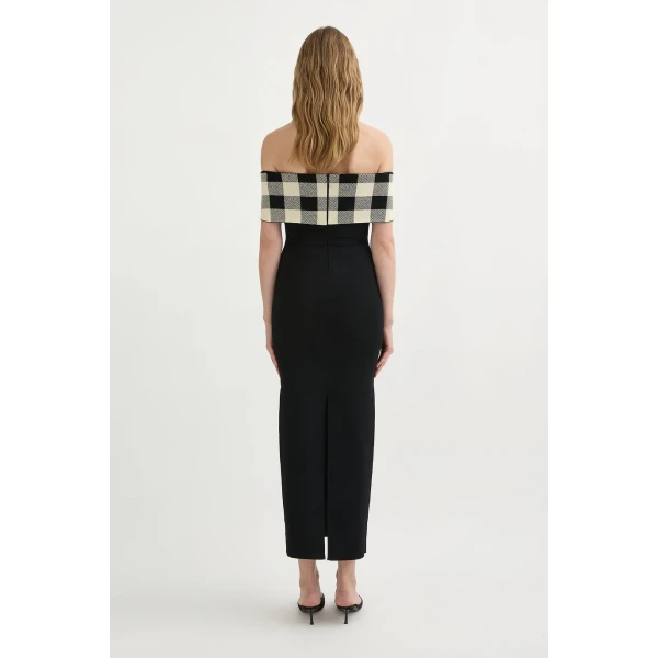 Posse Pippa Off The Shoulder Dress - Heritage Plaid – sustainable Dresses in Multicolour from Australian designer at Coveti.