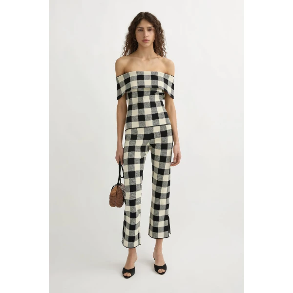 Posse Pippa Strapless Top - Heritage Plaid – sustainable Tops in Multicolour from Australian designer at Coveti.