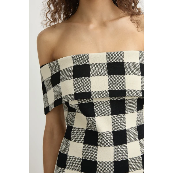 Posse Pippa Strapless Top - Heritage Plaid – sustainable Tops in Multicolour from Australian designer at Coveti.