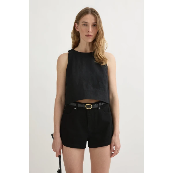 Posse Poppy Top - Black – sustainable Tops in Black from Australian designer at Coveti.