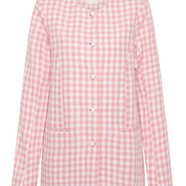 Rio Shift Jacket - Pink Gingham by Posse the Label ‚Äì luxury jackets in Pink available at Coveti