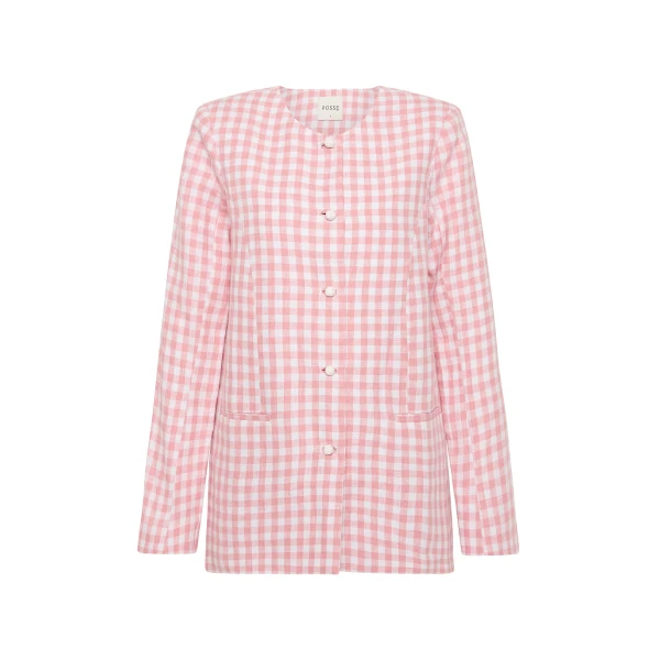Rio Shift Jacket - Pink Gingham by Posse the Label ‚Äì luxury jackets in Pink available at Coveti