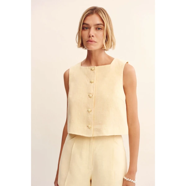 Posse Rio Top - Dusty Citron – sustainable Tops in Yellow from Australian designer at Coveti.