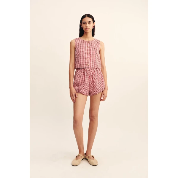 Posse Rio Top - Red Gingham – sustainable Tops in Red from Australian designer at Coveti.
