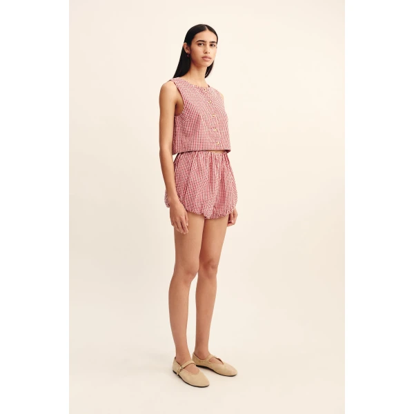 Posse Rio Top - Red Gingham – sustainable Tops in Red from Australian designer at Coveti.