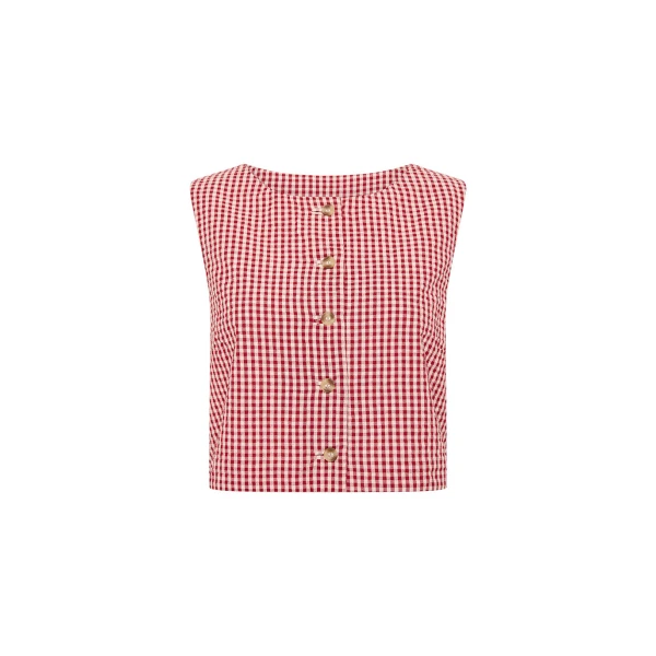 Rio Top - Red Gingham by Posse the Label ‚Äì luxury tops in Red available at Coveti