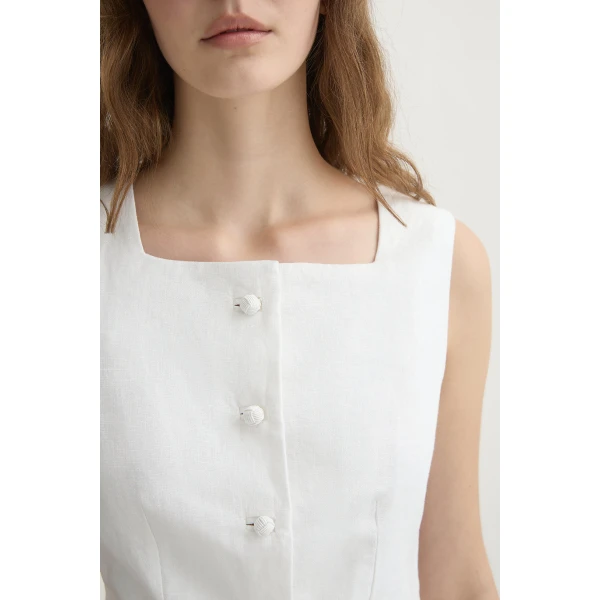 Posse Rio Vest - Ivory – sustainable Jackets in Ivory from Australian designer at Coveti.
