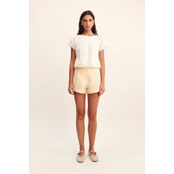 Posse Rosalie Short - Dusty Citron – sustainable Shorts in Yellow from Australian designer at Coveti.