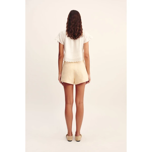 Posse Rosalie Short - Dusty Citron – sustainable Shorts in Yellow from Australian designer at Coveti.