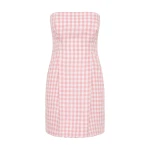 Rosalie Strapless Mini Dress - Pink Gingham by Posse the Label ‚Äì luxury dresses in Pink available at Coveti