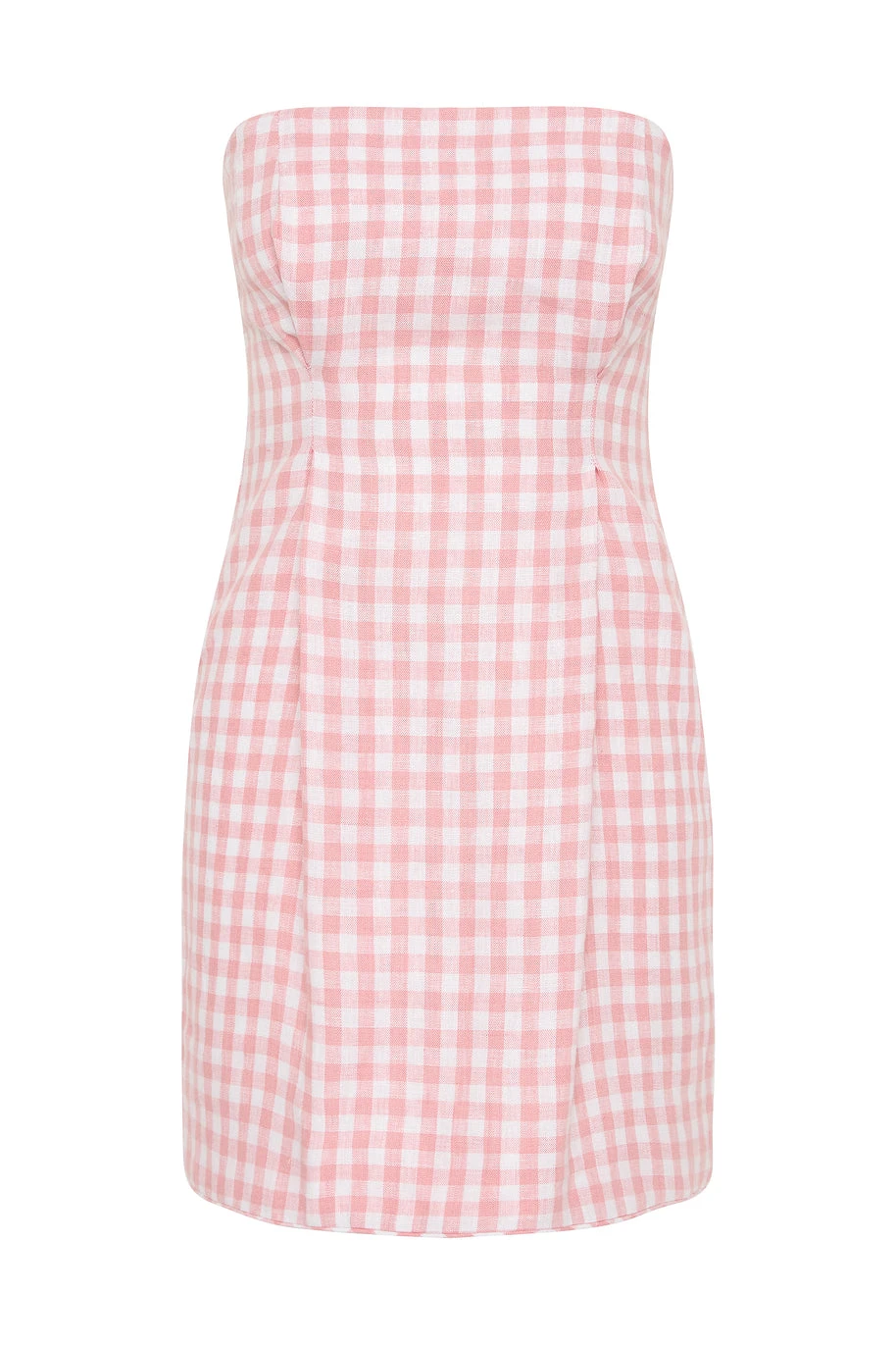 Posse Rosalie Strapless Mini Dress - Pink Gingham – Minimalist Sustainable Dresses | Coveti Rosalie Strapless Mini Dress - Pink Gingham by Posse the Label ‚Äì luxury dresses in Pink available at Coveti
