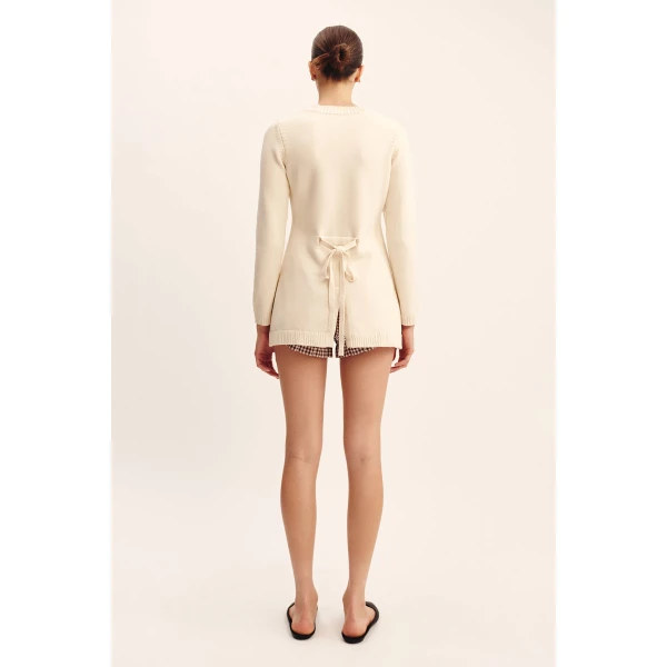 Posse Sabrina Cardigan - Cream – sustainable Knitwear in Ivory from Australian designer at Coveti.