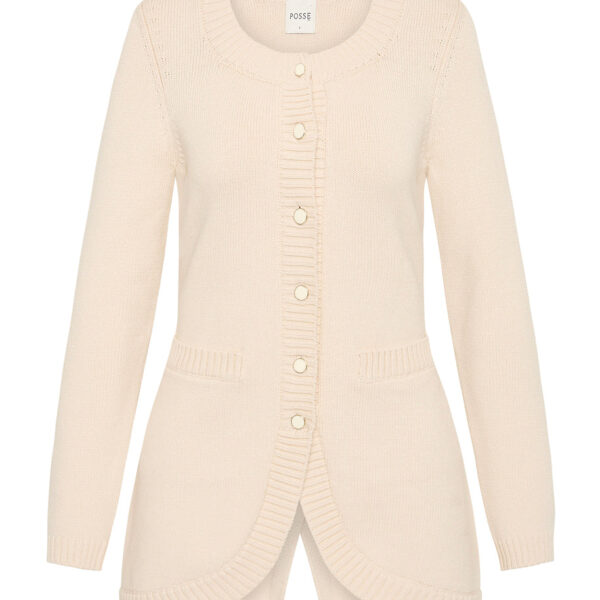 Sabrina Cardigan - Cream by Posse the Label ‚Äì luxury knitwear in Ivory available at Coveti