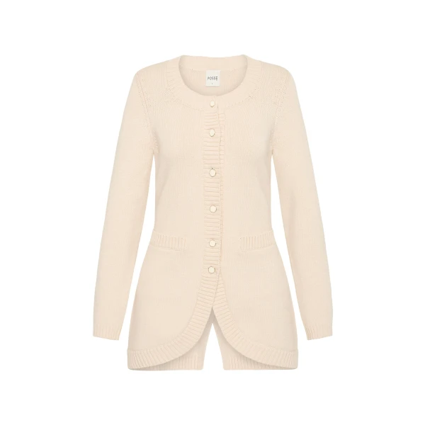 Sabrina Cardigan - Cream by Posse the Label ‚Äì luxury knitwear in Ivory available at Coveti