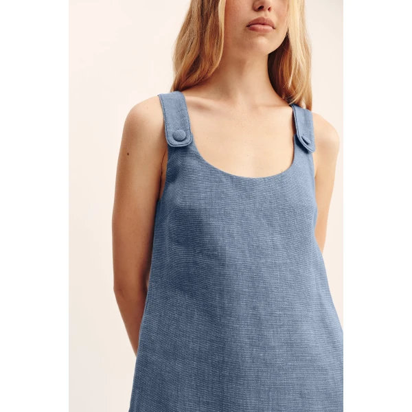 Posse Thea Shift Dress - Steel Blue – sustainable Dresses in Blue from Australian designer at Coveti.