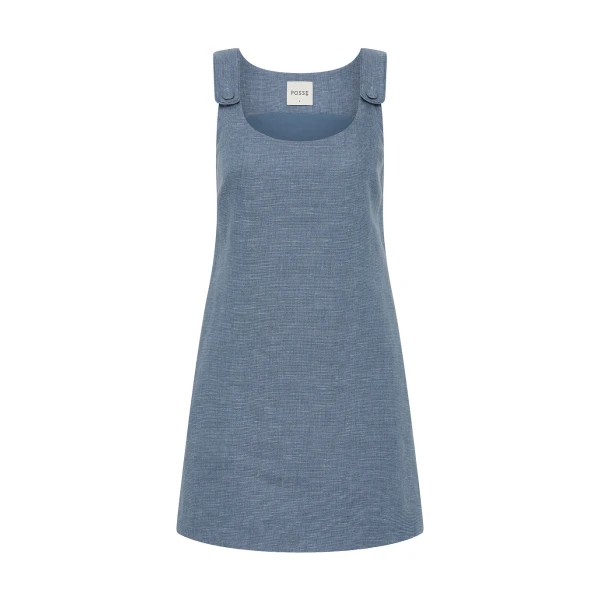 Thea Shift Dress - Steel Blue by Posse the Label ‚Äì luxury dresses in Blue available at Coveti