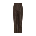 Thea Trouser - Chocolate Cream Pinstripe by Posse the Label ‚Äì luxury pants in Brown available at Coveti