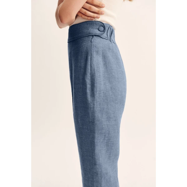 Posse Thea Trouser - Steel Blue – sustainable Pants in Blue from Australian designer at Coveti.