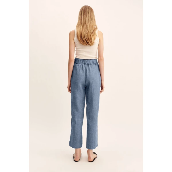 Posse Thea Trouser - Steel Blue – sustainable Pants in Blue from Australian designer at Coveti.