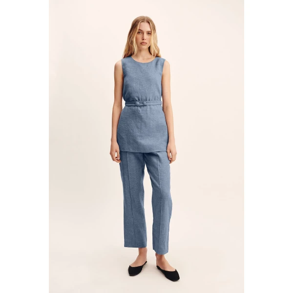 Posse Thea Tunic - Steel Blue – sustainable Dresses in Blue from Australian designer at Coveti.