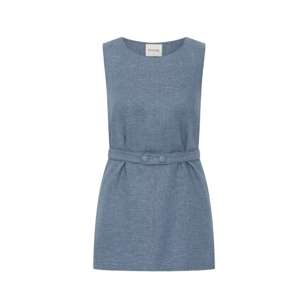 Thea Tunic - Steel Blue by Posse the Label ‚Äì luxury dresses in Blue available at Coveti