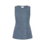 Thea Vest - Steel Blue by Posse the Label ‚Äì luxury jackets in Blue available at Coveti
