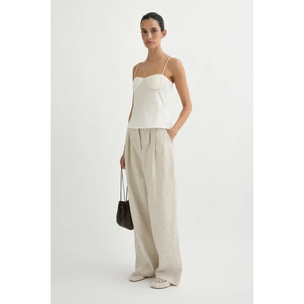 Posse Wyatt Trouser - Natural – sustainable Pants in Neutrals from Australian designer at Coveti.