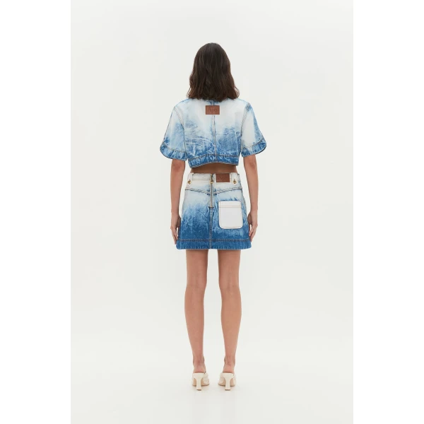 Aje Tides Denim Mini Skirt, view 5