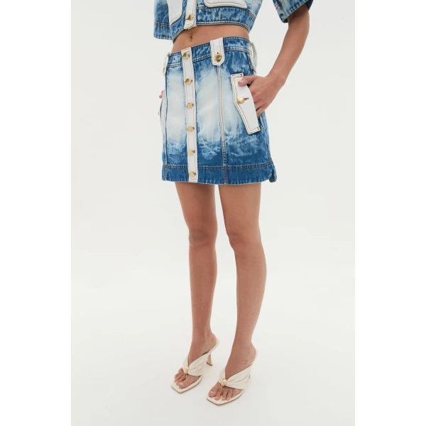 Aje Tides Denim Mini Skirt, view 6