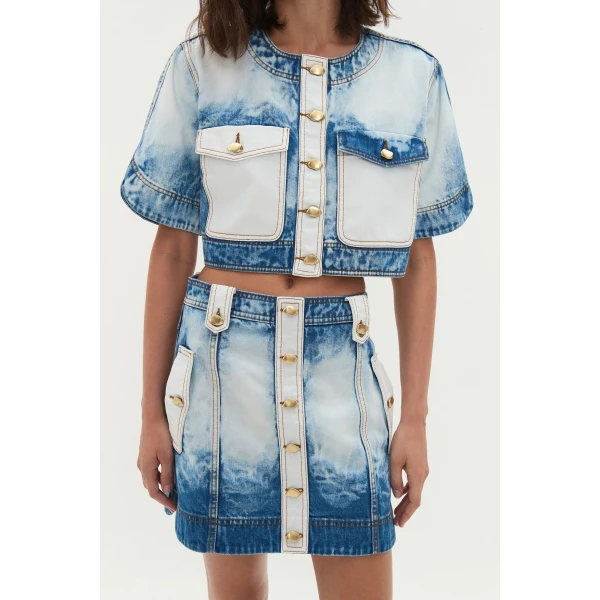 Tides Denim Cropped Top
