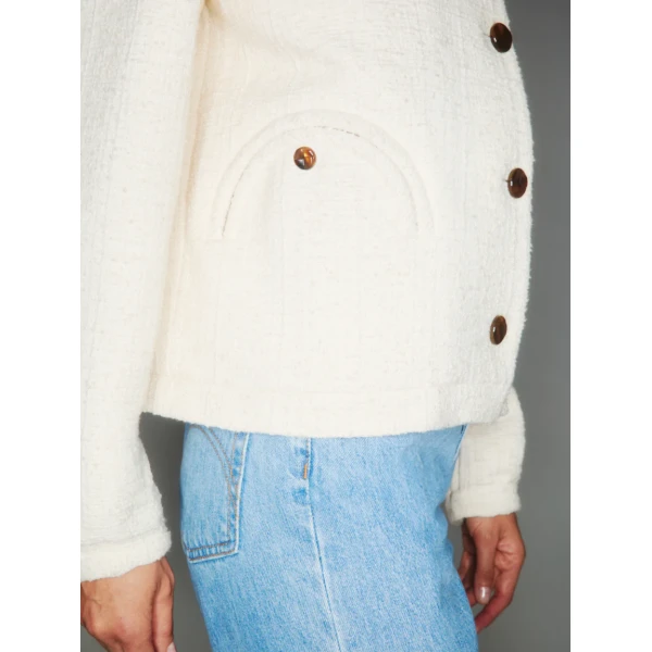 Blazé Milano Missy Cream Gliss Bolero Jacket, view 5