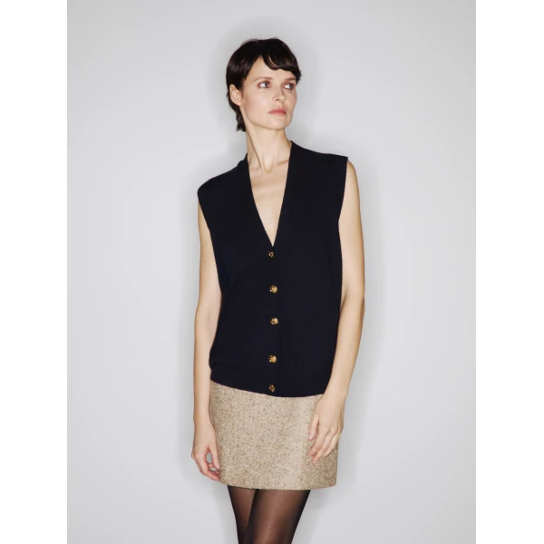 Blazé Milano Navy Knitwear Highland Gilet, view 3