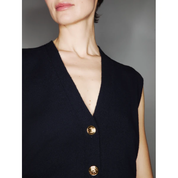 Blazé Milano Navy Knitwear Highland Gilet, view 4
